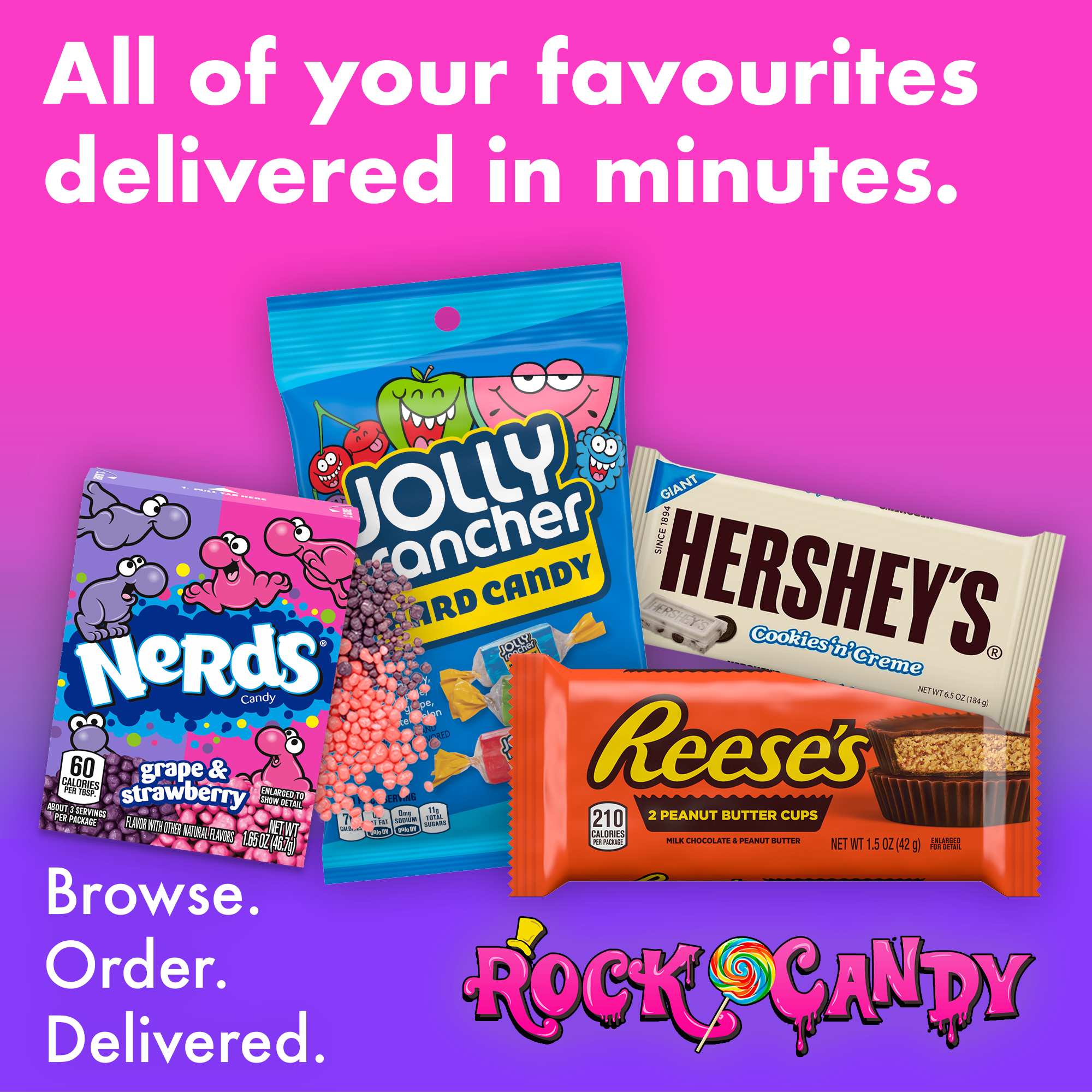 An image displaying Rock Candy's Facebook ad, showcasing our agency's expertise in creating and managing successful ad campaigns on the world's largest social media platform.