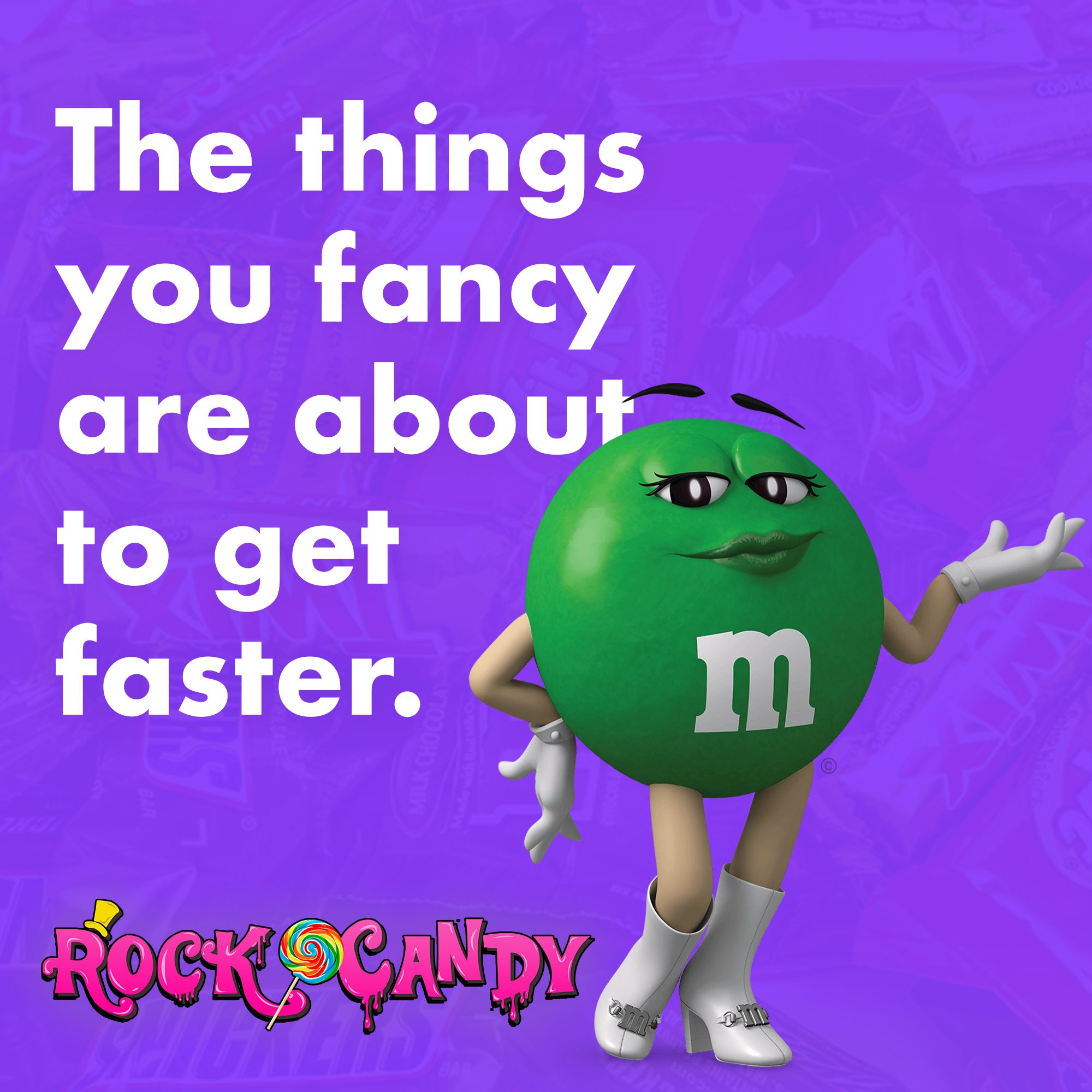 An image displaying Rock Candy's Facebook ad, showcasing our agency's expertise in creating and managing successful ad campaigns on the world's largest social media platform.