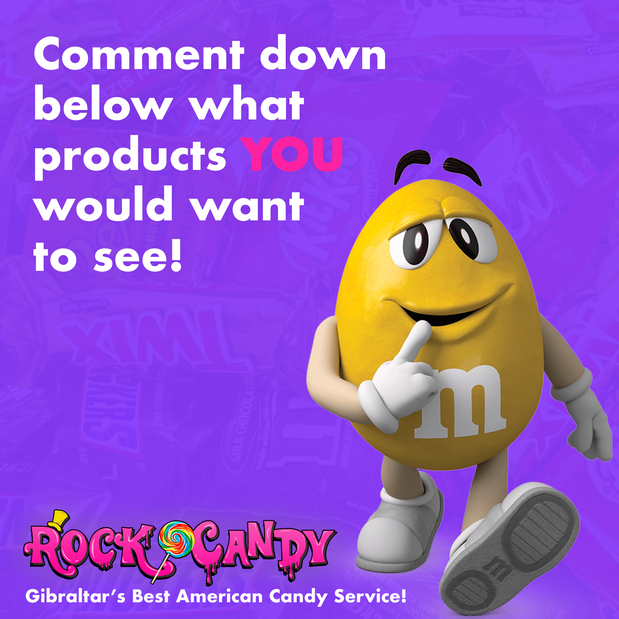 An image displaying Rock Candy's Facebook ad, showcasing our agency's expertise in creating and managing successful ad campaigns on the world's largest social media platform.